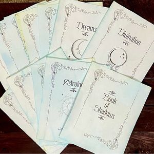 Light Blue Dyed Grimoire Divider 8.5 X 11” Pages for your Book of Shadows.
